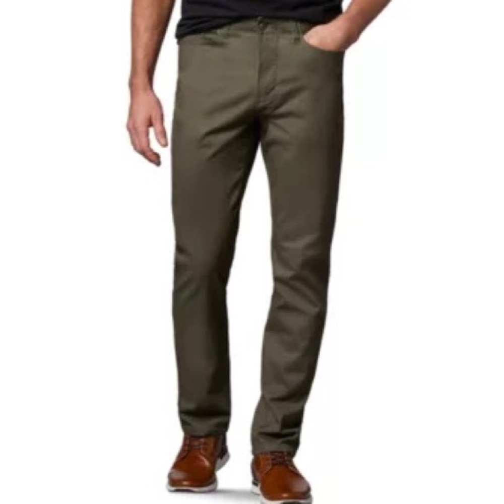 DENVER HAYES Olive Green Everyday Chino Athletic Fit Pants NWT